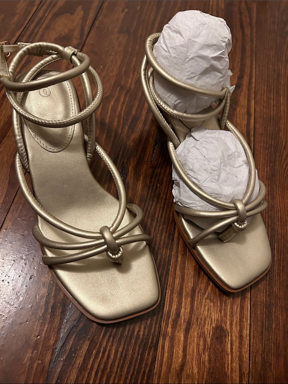 Women’s Strappy Metallic Gold Sandals